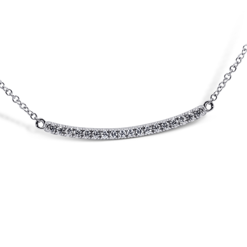 Curved Diamond Bar Necklace - Sydney Rosen