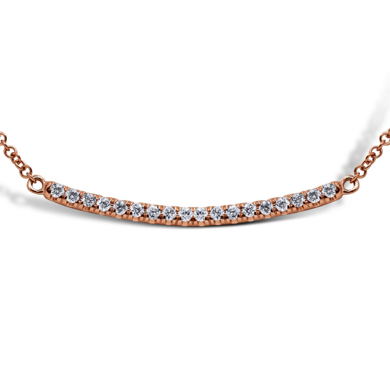 Curved Diamond Bar Necklace - Sydney Rosen