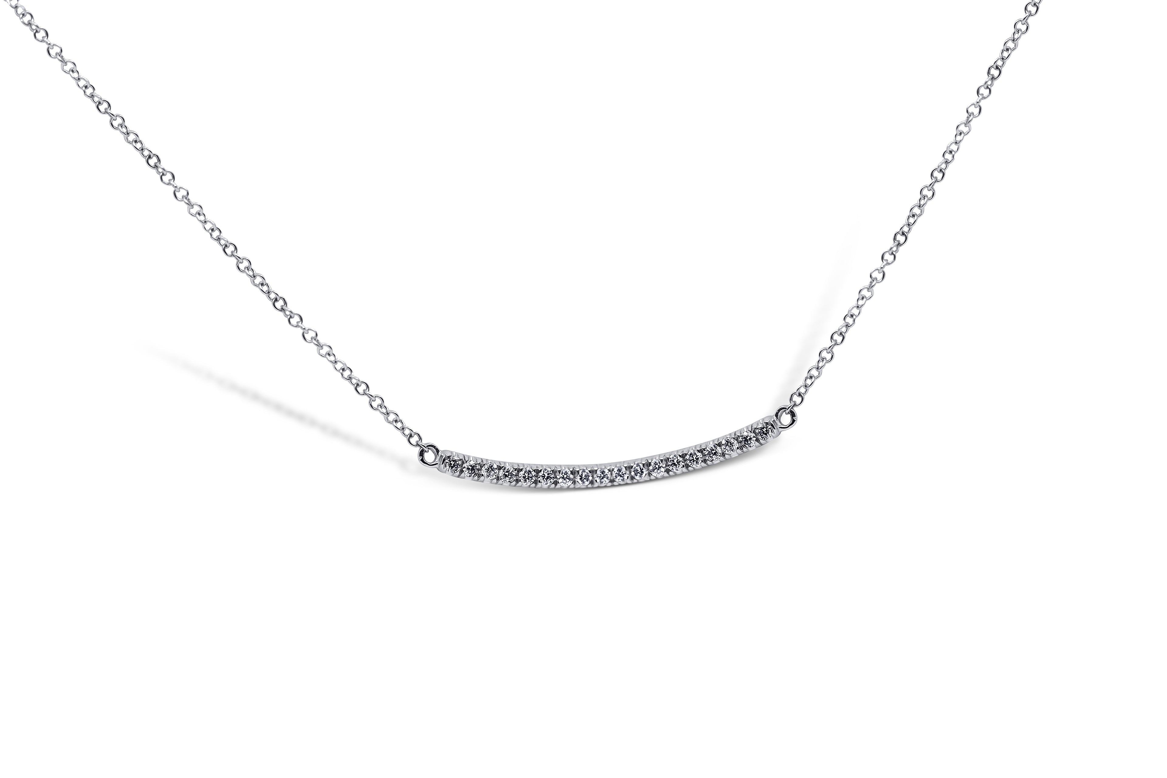 Curved Diamond Bar Necklace - Sydney Rosen