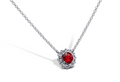 Ruby and Diamond Halo Necklace - Sydney Rosen
