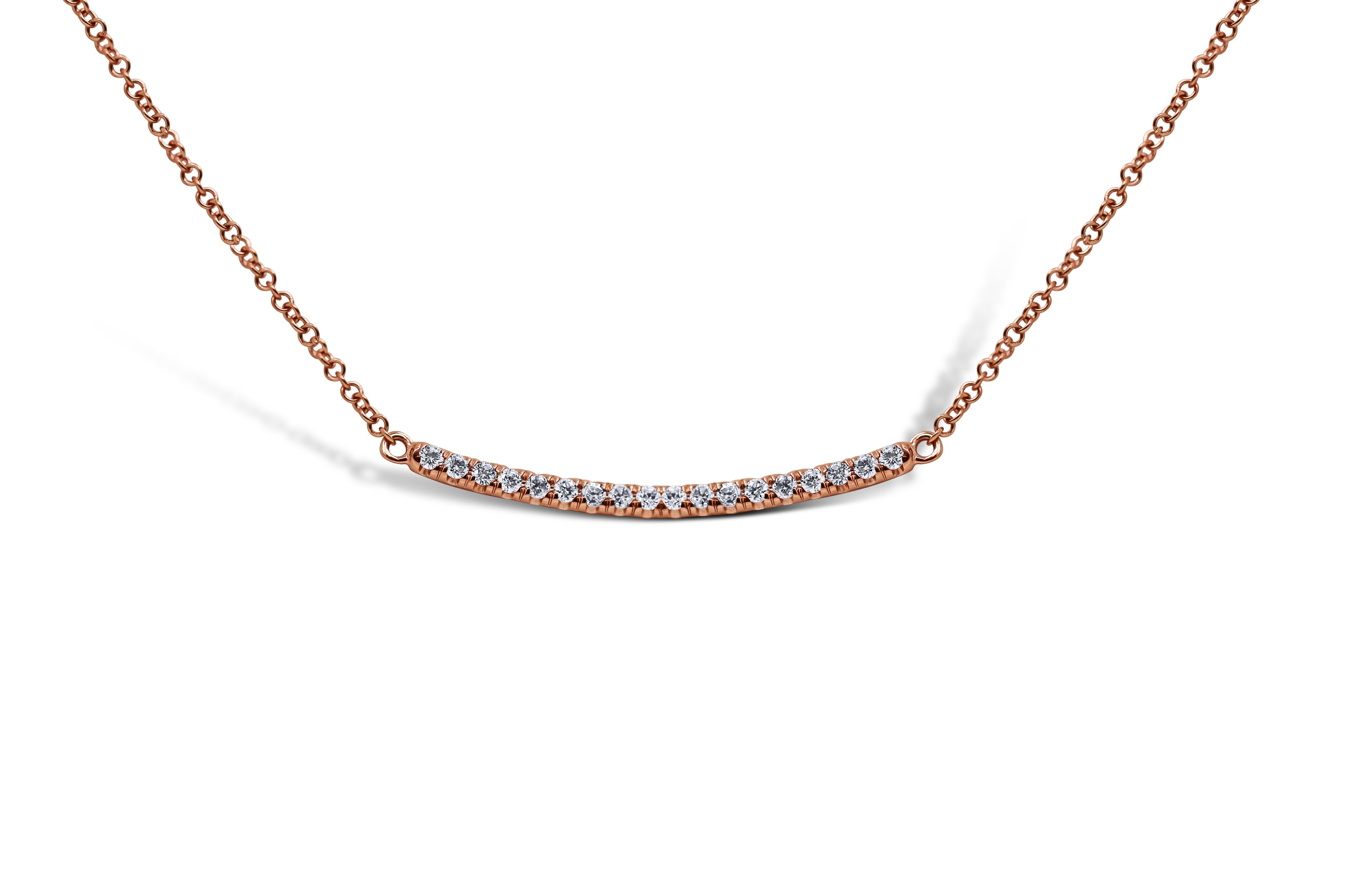 Curved Diamond Bar Necklace - Sydney Rosen