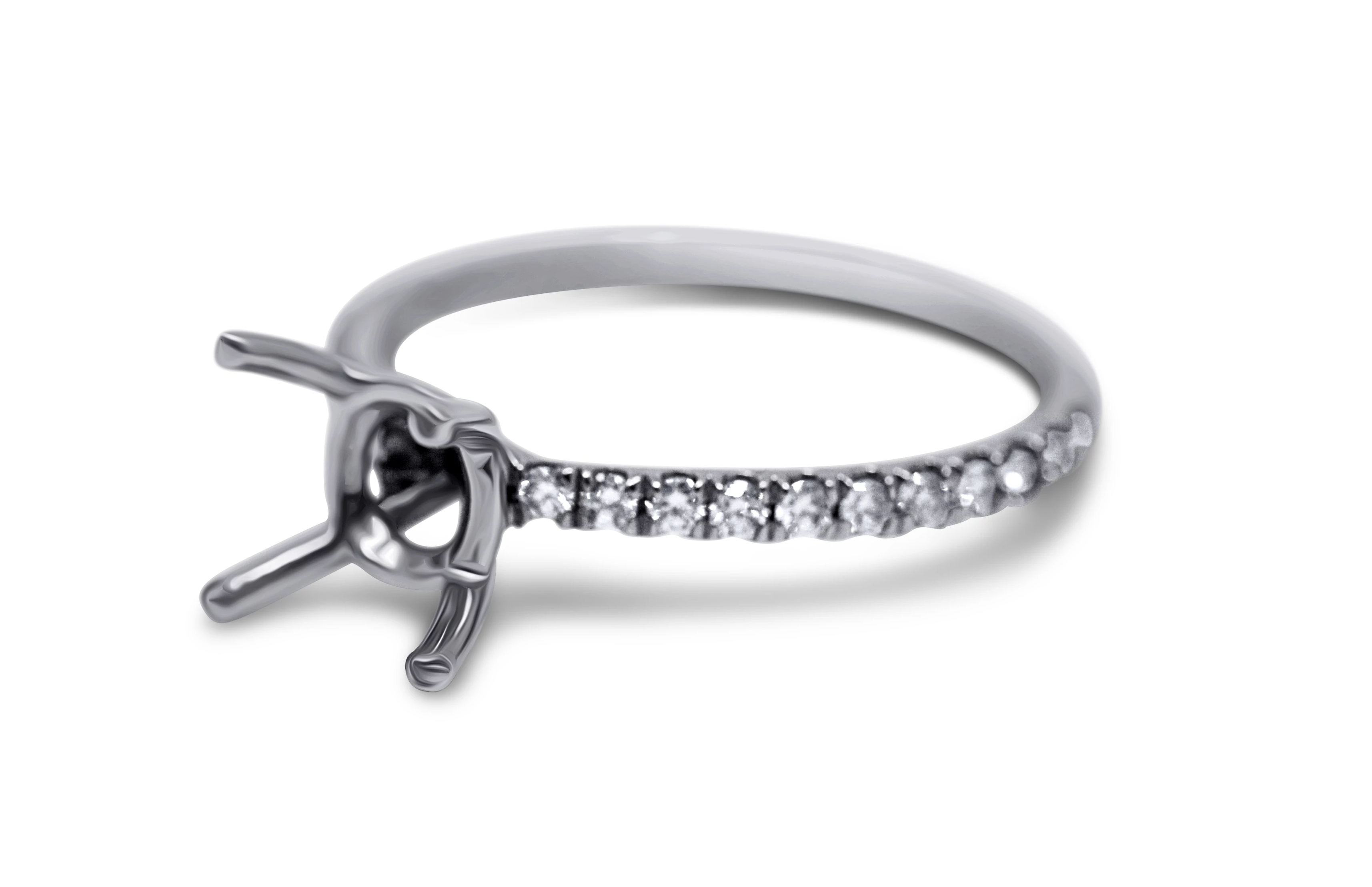 Pave Diamond Engagement Ring Setting - Sydney Rosen