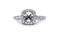 Cushion Halo Style Diamond Engagement Ring Setting - Sydney Rosen