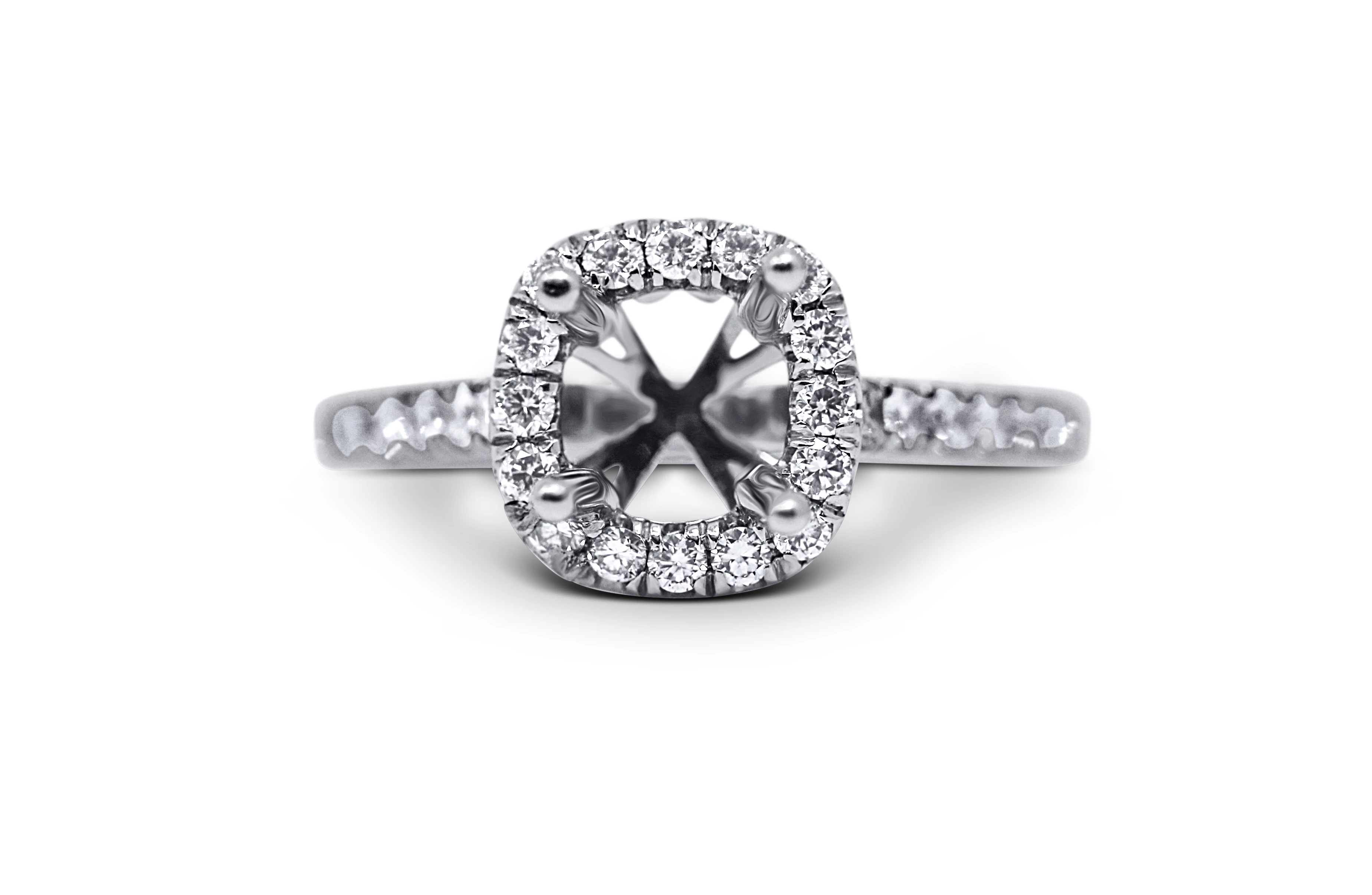 Cushion Halo Style Diamond Engagement Ring Setting - Sydney Rosen