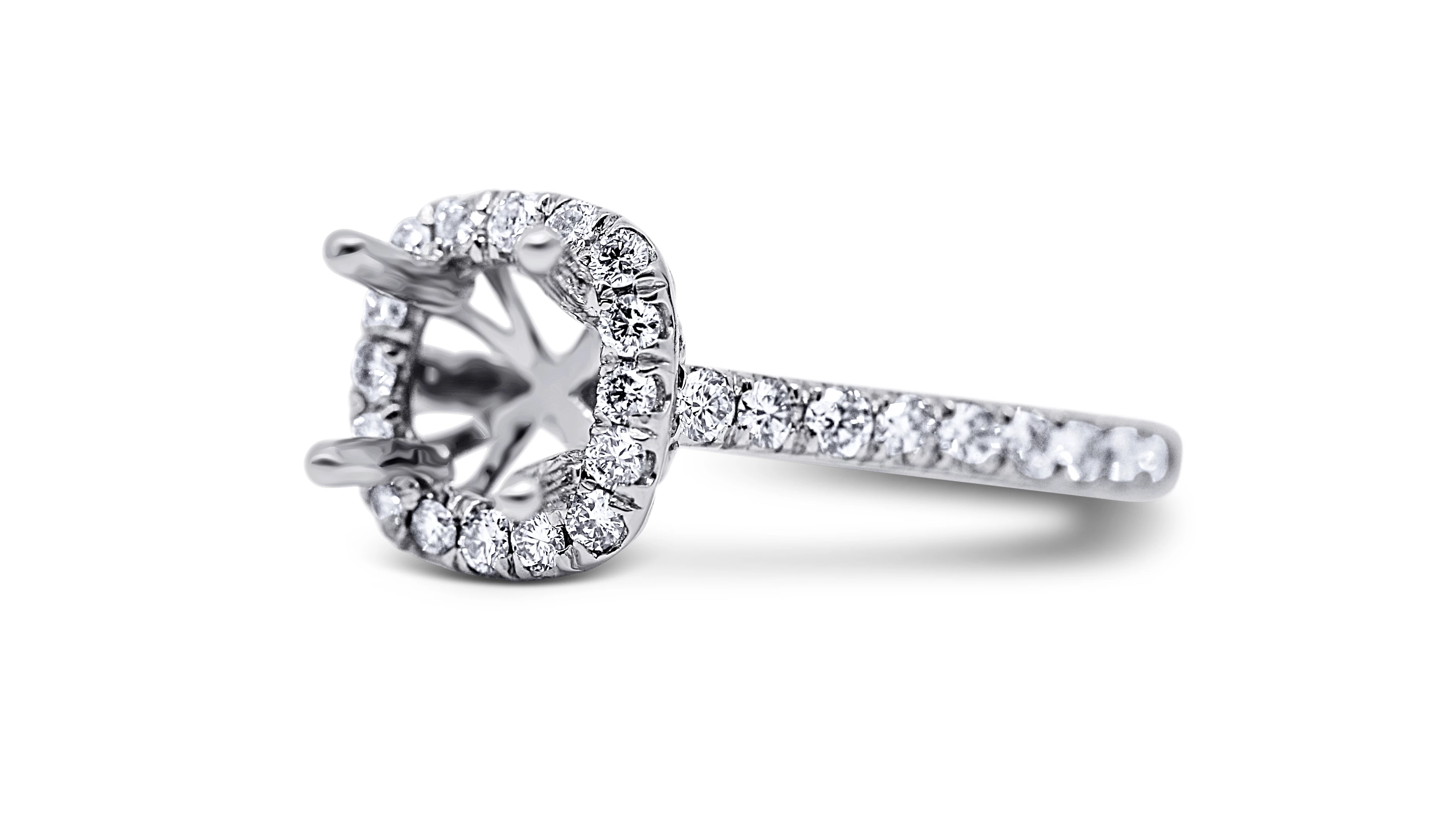 Cushion Halo Style Diamond Engagement Ring Setting - Sydney Rosen