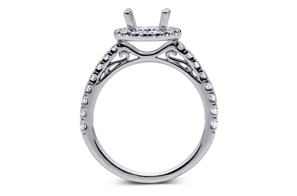 Round Halo Style Diamond Engagement Ring Setting - Sydney Rosen