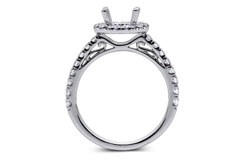 Round Halo Style Diamond Engagement Ring Setting - Sydney Rosen