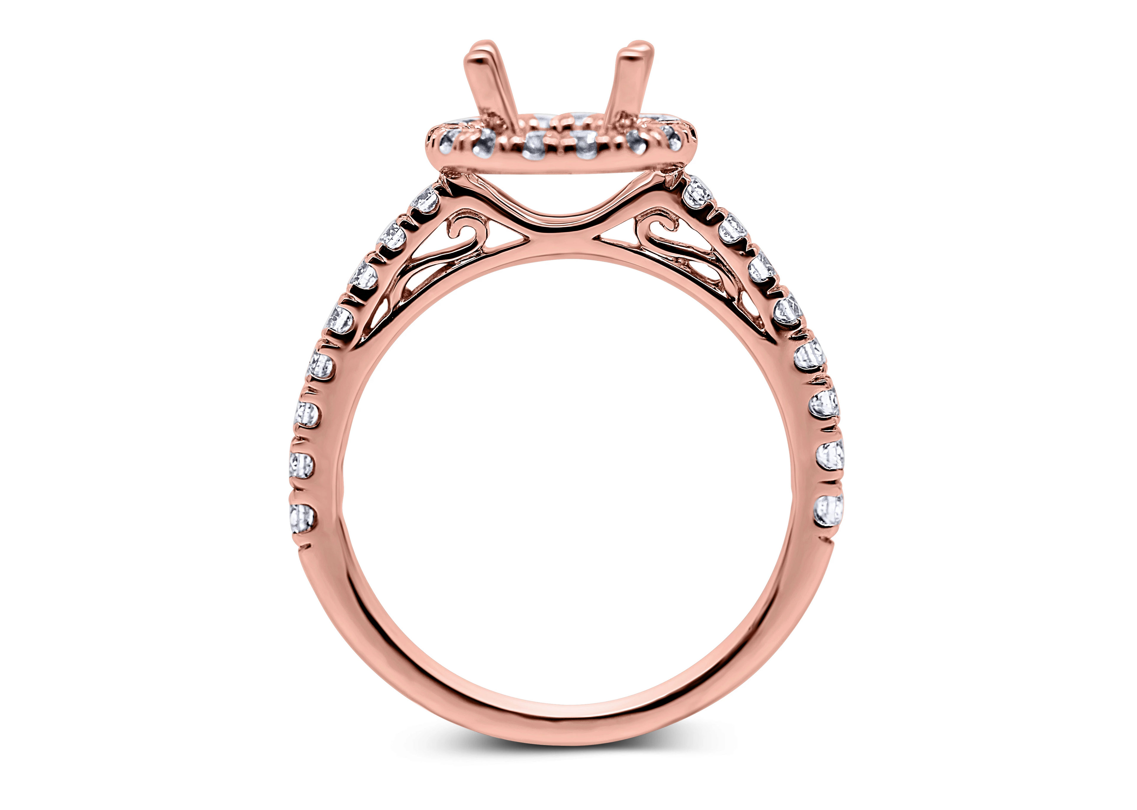 Round Halo Style Diamond Engagement Ring Setting - Sydney Rosen