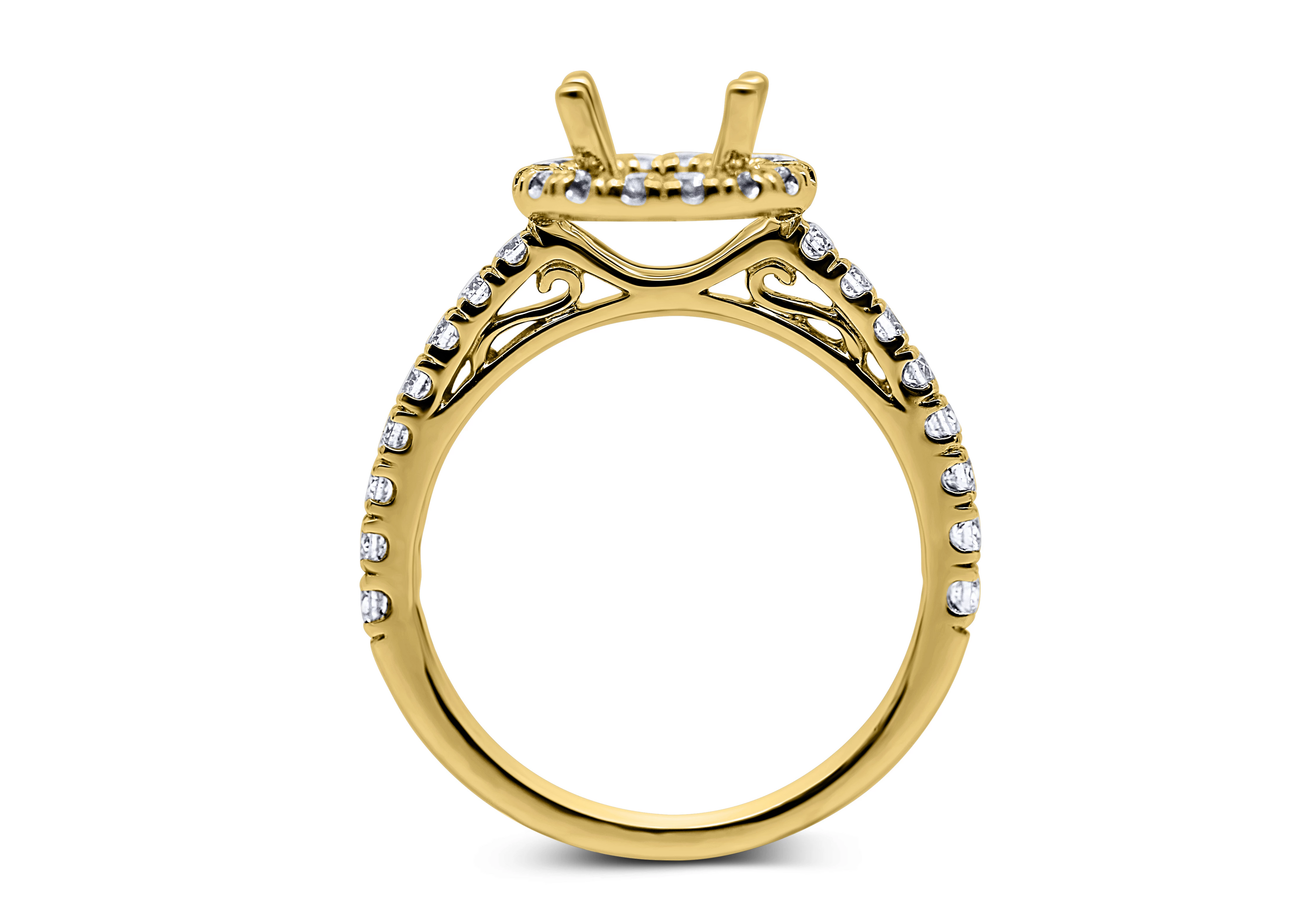 Round Halo Style Diamond Engagement Ring Setting - Sydney Rosen