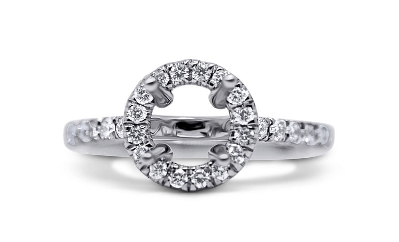 Round Halo Style Diamond Engagement Ring Setting - Sydney Rosen