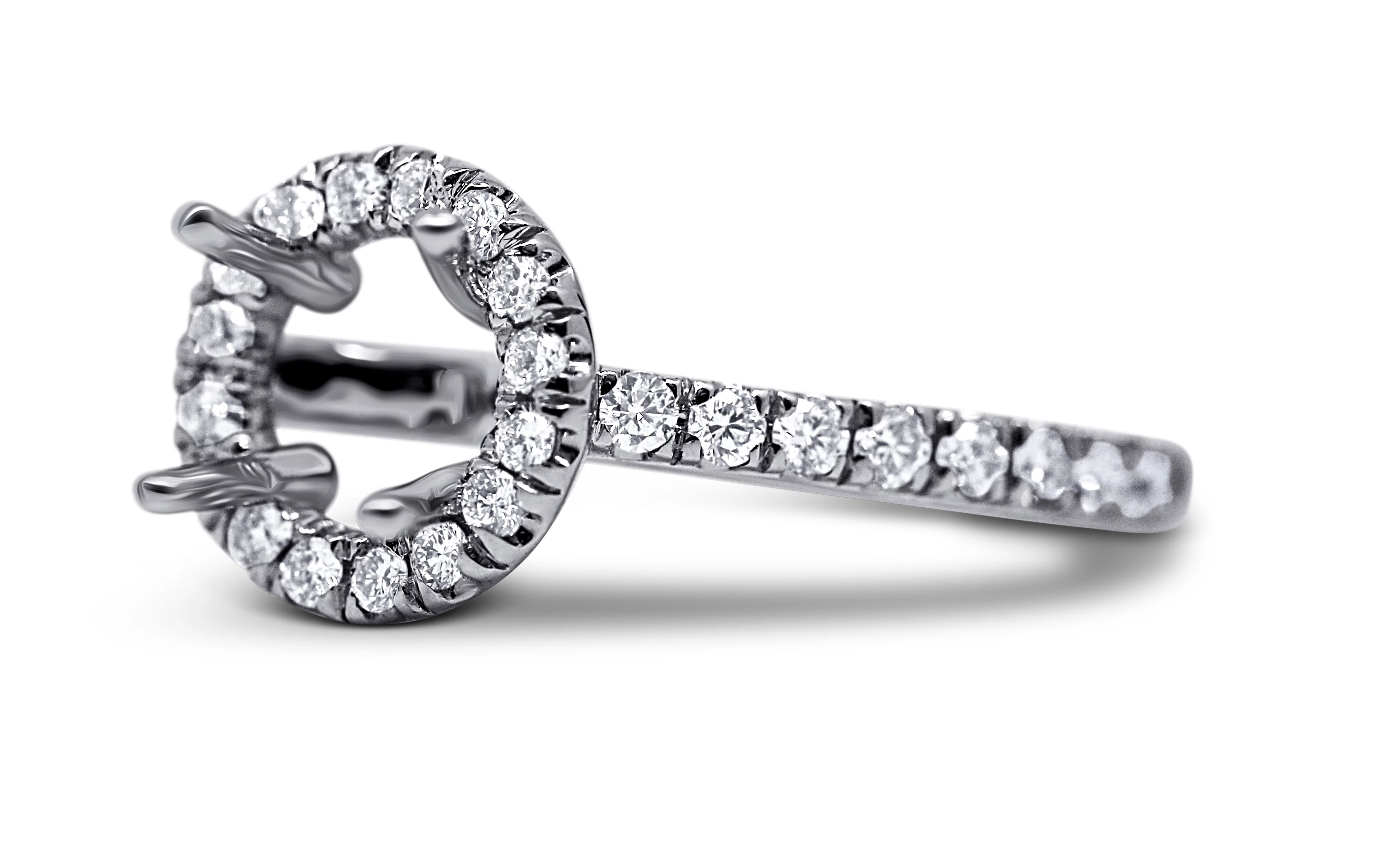 Round Halo Style Diamond Engagement Ring Setting - Sydney Rosen