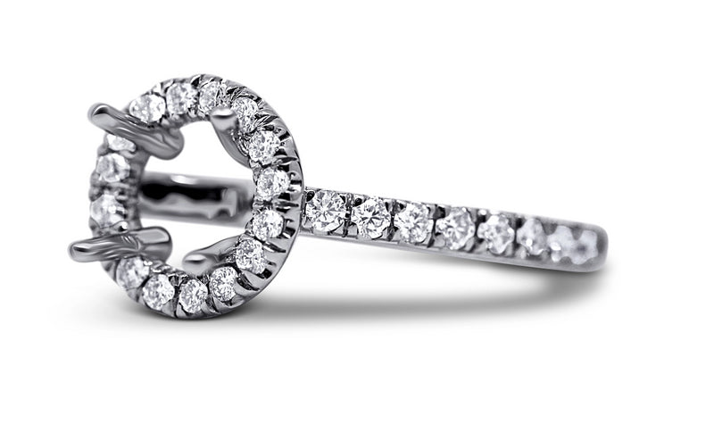Round Halo Style Diamond Engagement Ring Setting - Sydney Rosen