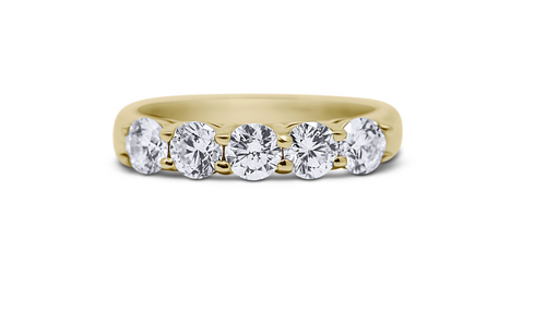 5-Stone Wedding Ring with Airline - Sydney Rosen