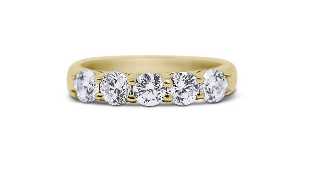 5-Stone Wedding Ring with Airline - Sydney Rosen