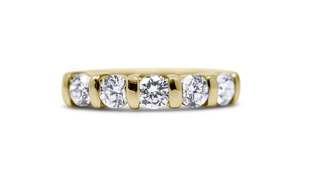 Bar Set 5-Stone Wedding Ring - Sydney Rosen