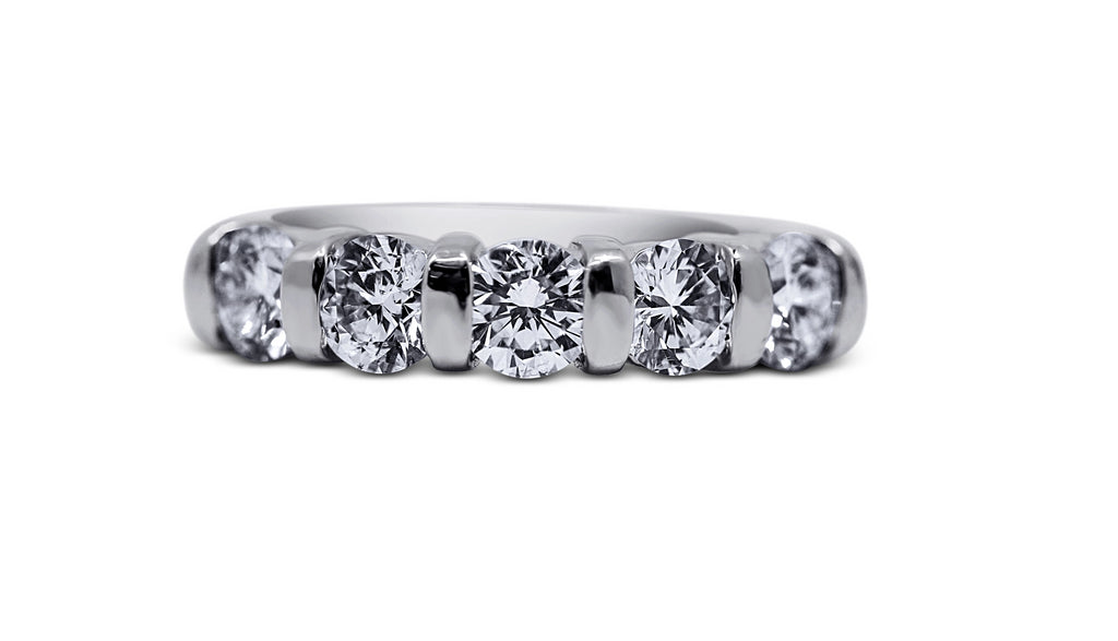 Bar Set 5-Stone Wedding Ring - Sydney Rosen