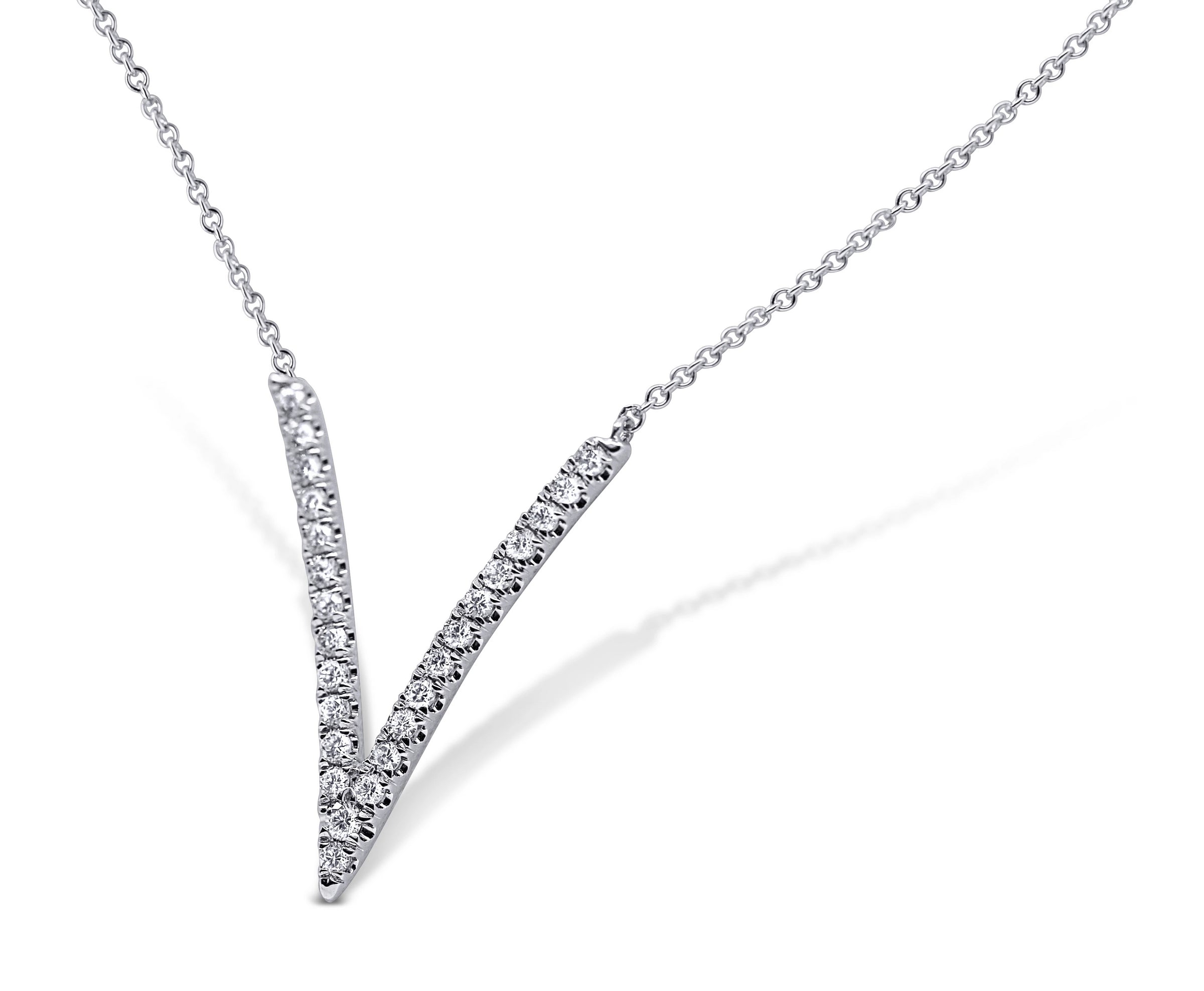 V Shaped Diamond Pendant