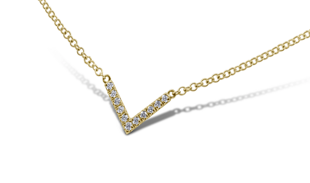 Petite Diamond V Pendant - Sydney Rosen