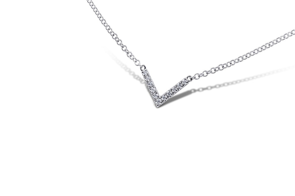 Petite Diamond V Pendant - Sydney Rosen