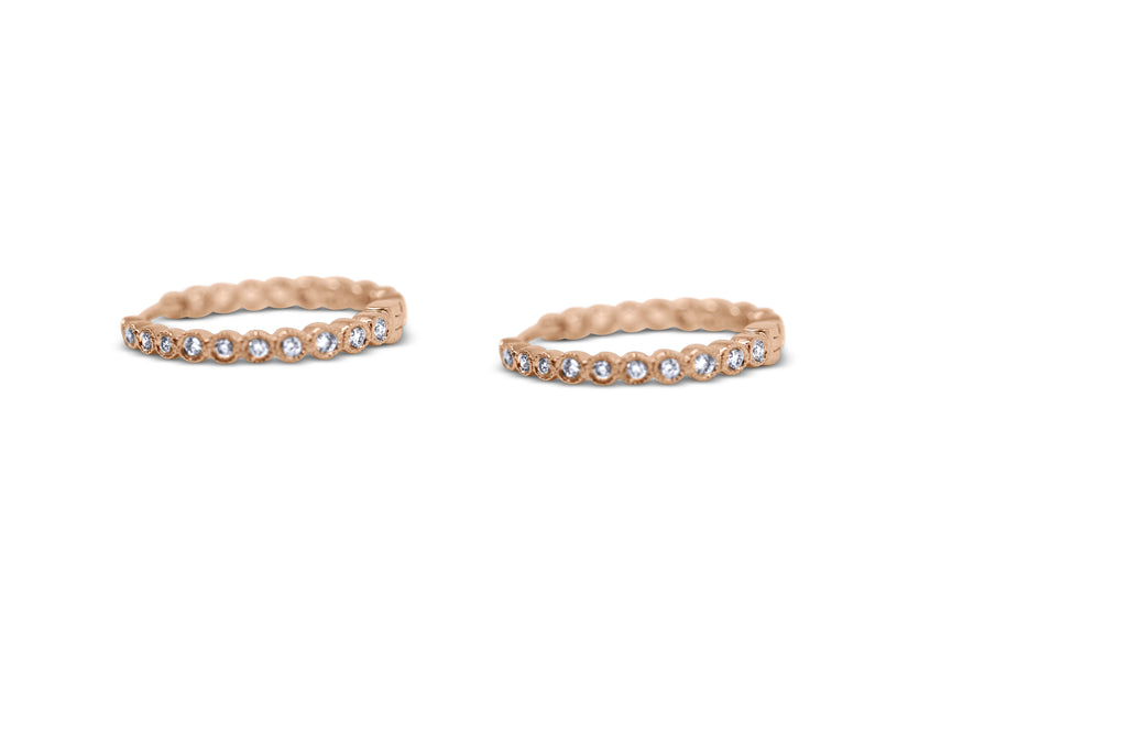 Bezel Set Huggy Hoop Earrings - Sydney Rosen