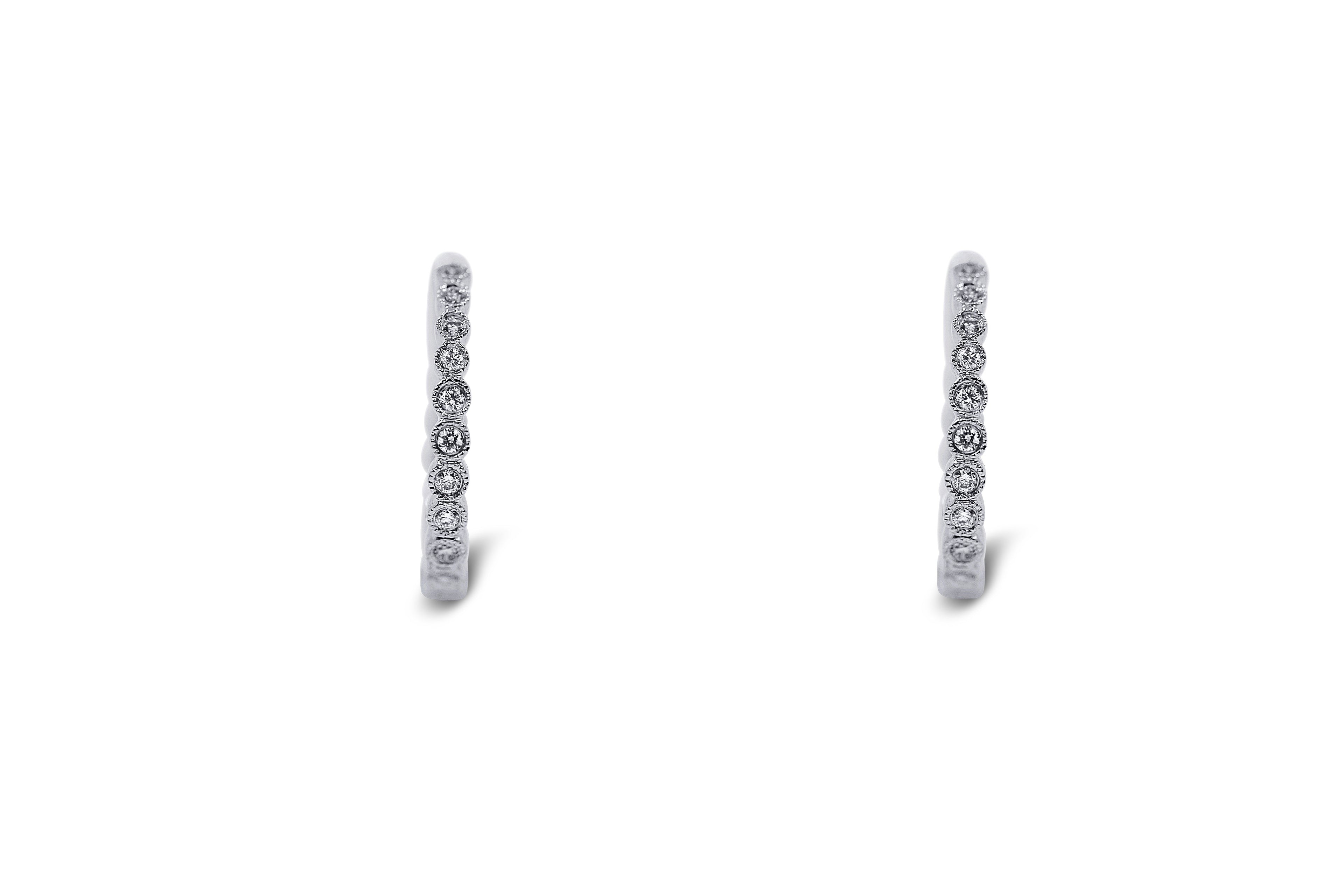 Bezel Set Huggy Hoop Earrings - Sydney Rosen