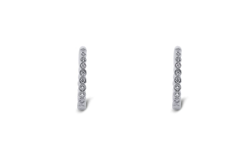 Bezel Set Huggy Hoop Earrings - Sydney Rosen