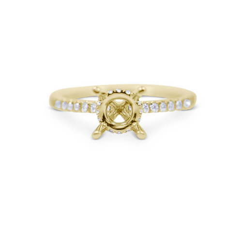 Pave Diamond Engagement Ring Setting with Hidden Halo - Sydney Rosen