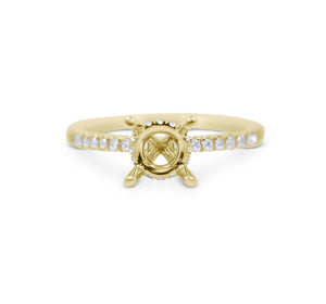 Pave Diamond Engagement Ring Setting with Hidden Halo - Sydney Rosen