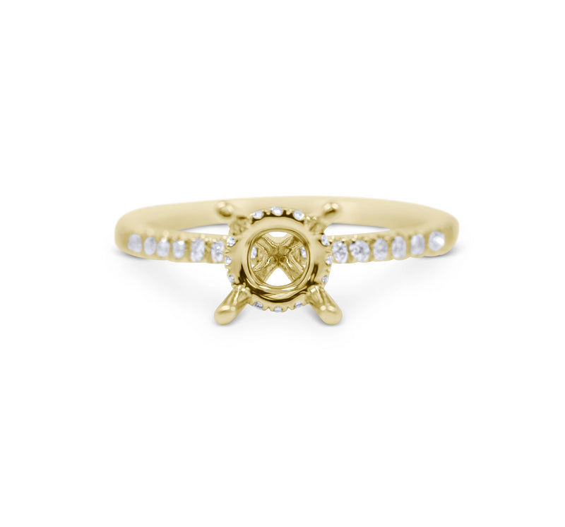 Pave Diamond Engagement Ring Setting with Hidden Halo - Sydney Rosen