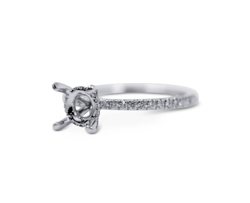 Pave Diamond Engagement Ring Setting with Hidden Halo - Sydney Rosen