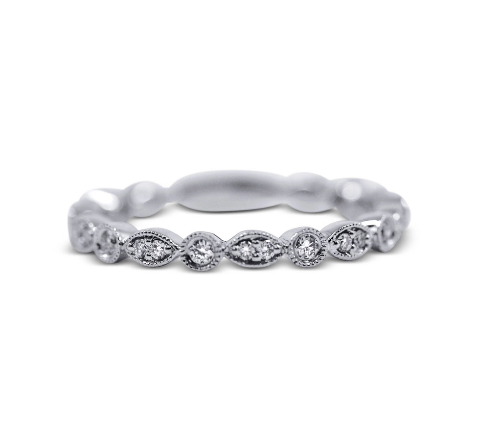 Diamond Stack Ring - Round and Marquise - Sydney Rosen