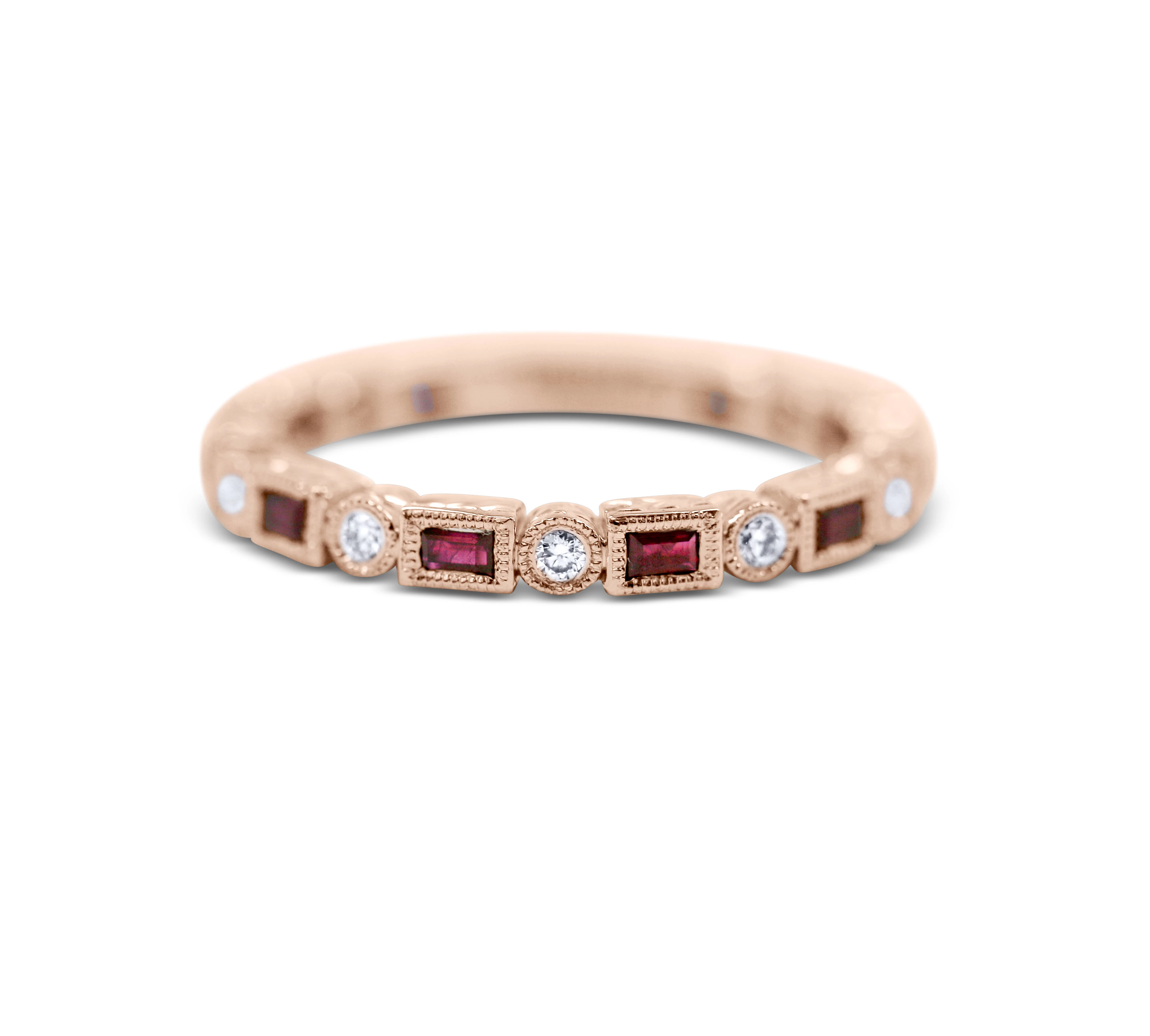 Diamond Stack Ring - Ruby and Diamond - Sydney Rosen