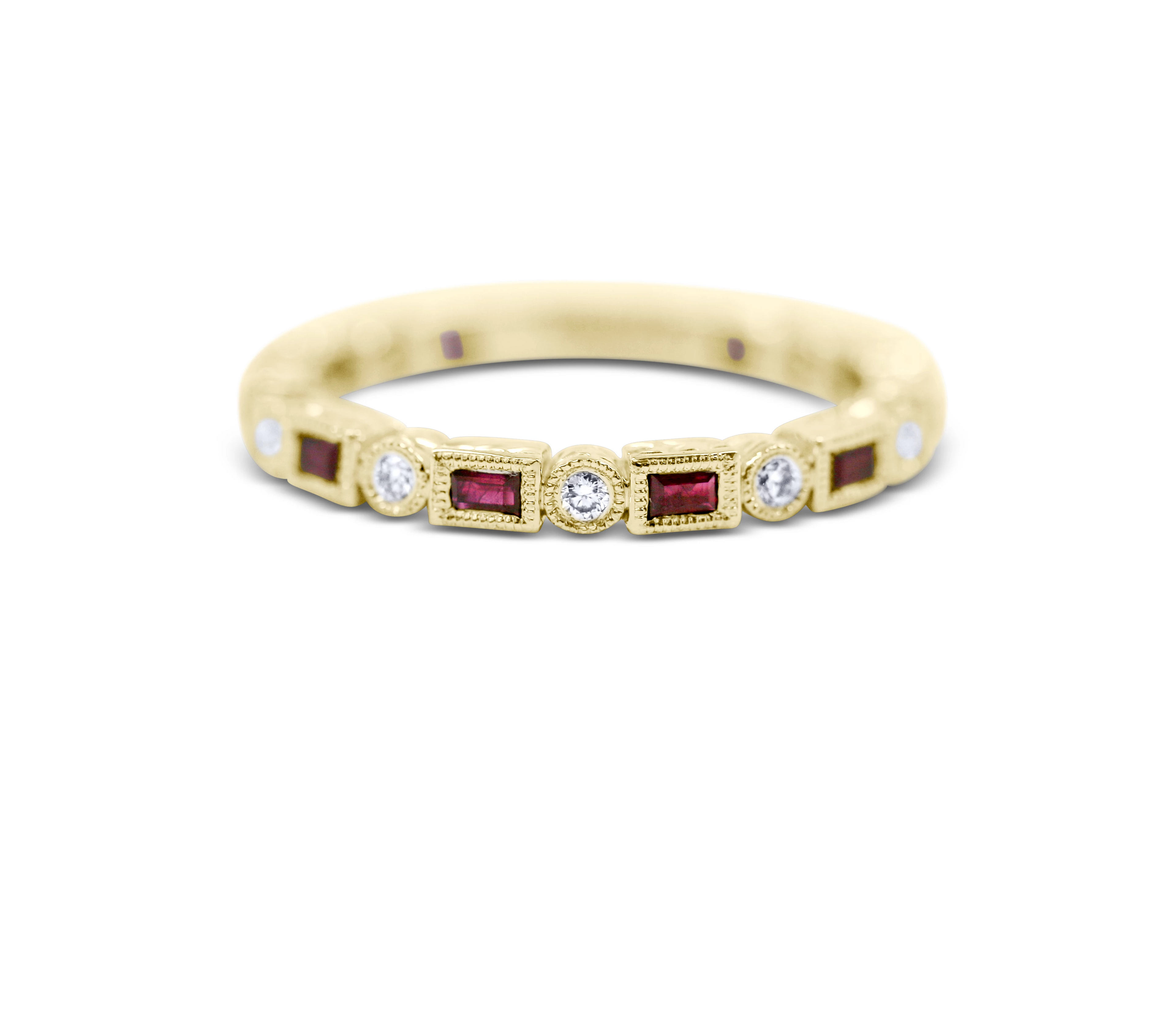 Diamond Stack Ring - Ruby and Diamond - Sydney Rosen