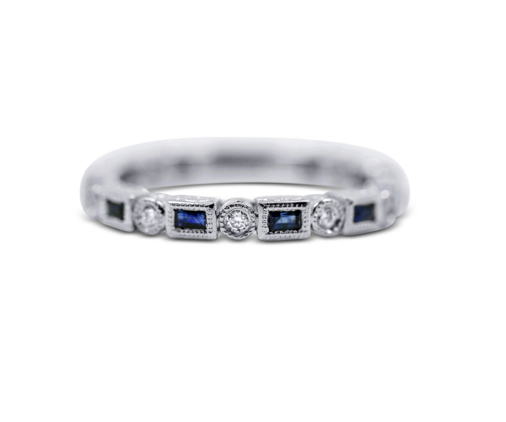 Diamond Stack Ring - Sapphire and Diamond - Sydney Rosen