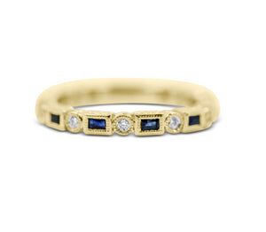 Diamond Stack Ring - Sapphire and Diamond - Sydney Rosen